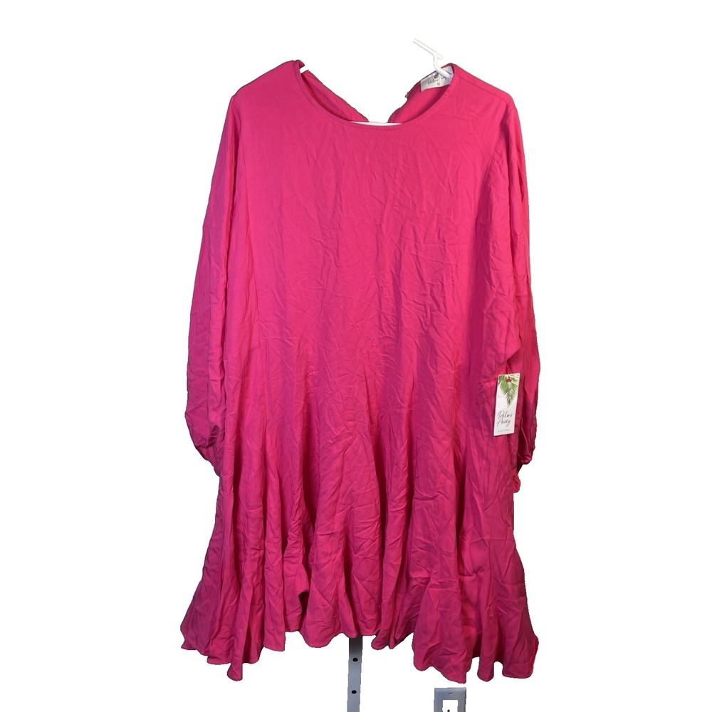 Hot Pink Oversized Medium‎ Dress 100% Tencel Summer Resortwear Beach NEW